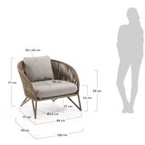 Kave Home Svijetlo siva/smeđa metalna vrtna fotelja Branzie – | shoptok.hr