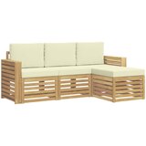  Set vanjskih sofa 4 pcs Bijela i krem 197,5 x 122,5 x 73 cm | shoptok.hr