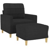  Fotelja s tabureom crna 60 cm od tkanine | shoptok.hr