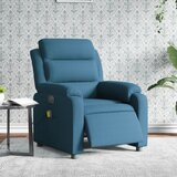 vidaXL električni masažni naslanjač moder žamet | Shoptok.si