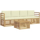 vidaXL Zunanja garnitura za sedenje 5 pcs Bela in krem Poliester, (5000281879) | Shoptok.si