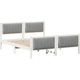  Okvir kreveta s uzglavljem Bijela i svijetlosiva 150 x 200 cm | Eponuda.com