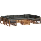  Set vanjskih sofa 10 kom. Prirodna i antracit | shoptok.hr