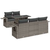 vidaXL 6-dijelni set vrtnih sofa od poliratana s jastucima sivi | shoptok.hr