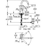 Grohe 23043003 Eurostyle Cosmopolitan visoka vrtljiva armatura za umivalnik | Shoptok.si