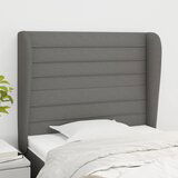 vidaXL Uzglavlje s ušima tamnosivo 83 x 23 x 118/128 cm od tkanine Cijene