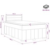  Boxspring krevet s madracem Tamnosiva 120 x 190 cm Tkanina - Tamnosiva 120 x 190 cm Dizajn linija | shoptok.hr