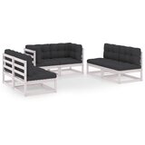 The Living Store Vrtna sedežna garnitura 6-delna z blazinami trdna borovina - Vrtna Sedežna Garnitura, (21421952) | Shoptok.si