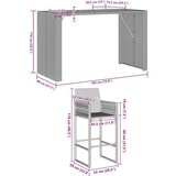  Vrtna barska garnitura 7-delna črn poli ratan/akacija, (21782673) | Shoptok.si