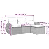  4-dijelni set vrtnih sofa od poliratana s jastucima crni | shoptok.hr