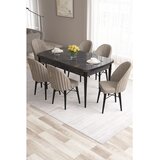 Hanah home Set Trpezarijski sto i 6 stolica Roza, Bež-crna | Eponuda.ba