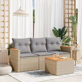  4-dijelni set vrtnih sofa s jastucima bež od poliratana | shoptok.hr