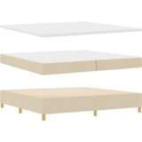  Krem Box Spring Postelja s Blazino 200x200 cm Tkanina, (22051183) | Shoptok.si