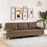 vidaXL Kavč dvosed z blazinami rjav 210 cm blago cene