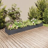 vidaXL Vrtna visoka greda s podlogo siva 240x45x25 cm trden les jelke | Shoptok.si