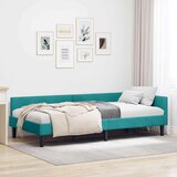 vidaXL Kotni posteljni okvir z vzglavjem Turkizna 90 x 190 cm | Shoptok.si