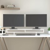  Stalak za monitor bijeli 100 x 27 x 14 cm od masivne borovine | shoptok.hr
