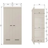 WOOOD Sivo-bež garderobna omara iz masivnega bora 94x195x53 cm Connect – | Shoptok.si