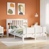 vidaXL Knjižna postelja brez ležišča bela 140x190 cm trdna borovina | Shoptok.si