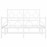  Metalni okvir kreveta uzglavlje i podnožje bijeli 120x190 cm | shoptok.hr