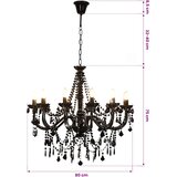  Luster s perlama crni 12 žarulja E14 | shoptok.hr