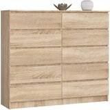 AKORD Komoda, 10 Predalov, Hrast Sonoma, (5000332267) | Shoptok.si