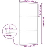 Staklena vrata Prugasti Crna 102,5 x 2 x 205 cm Aluminij | shoptok.hr