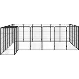  Ograda za pse s 26 panela crna 50 x 100 cm čelik obložen prahom | shoptok.hr