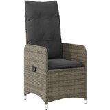  7-dijelni vrtni bistro set od poliratana s jastucima sivi - 190 x 90 x 75 cm Bez naslona za noge 6 | shoptok.hr