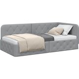  Kutni okvir kreveta Svijetlo siva 100 x 200 cm tkanina | shoptok.hr