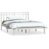  Okvir za krevet od masivne borovine bijeli 140 x 190 cm | shoptok.hr