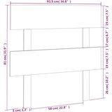  Uzglavlje za krevet bijelo 93,5 x 3 x 81 cm od masivne borovine | shoptok.hr