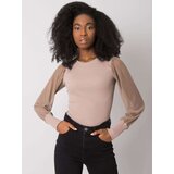 RUE PARIS Blouse-RV-BZ-5192.16-dark beige | Shoptok.si