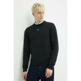 Hugo Blue Bombažen pulover črna barva, 50514698