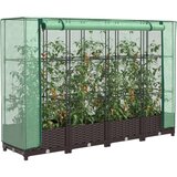 Furnova Visoka greda s prevleko za rastlinjak videz ratana 160x40x123cm, (21920965) | Shoptok.si