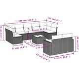  10-dijelni set vrtnih sofa poliratan s jastucima svijetlosivi | shoptok.hr