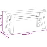  Klupa Prirodna 100 x 29 x 43,5 cm Čvrsto teak drvo | shoptok.hr