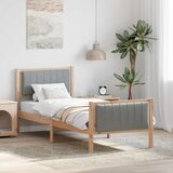  Okvir kreveta s uzglavljem Smeđa i svijetlo siva 80 x 200 cm | shoptok.hr