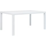 vidaXL Vrtna miza iz plastike 150x90x72 cm bela videz ratana Cene