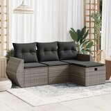  4-dijelni set vrtnih sofa od poliratana s jastucima sivi | shoptok.hr