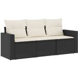  The Living Store Vrtna sedežna garnitura 3-delna z blazinami črn poli ratan - Vrtna Sedežna Garniture, (21453035) | Shoptok.si
