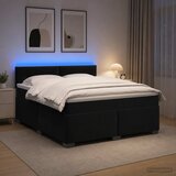  s box springom, madracem i LED-om Crna 140 x 190 cm | shoptok.hr