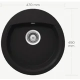 Granitna sudopera Manhattan R-100 47x49cm Crna