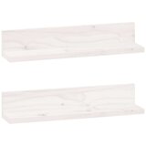 vidaXL Stenske police 2 kosa bela 50x11x9 cm trdna borovina u
