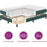 vidaXL Box Spring Krevet s Madracem Tamno Zelena 90x200 cm Baršun | shoptok.hr
