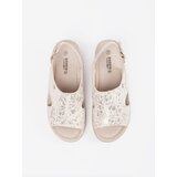 GOODIN Light beige flat sandals with buckle | shoptok.hr