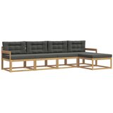 vidaXL Zunanja garnitura za sedenje 4 pcs Bela in antracit Poliester, (5000280311) | Shoptok.si