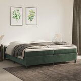 The Living Store Box spring postelja z vzmetnico temno zelena 200x200 cm žamet - Box Spring Postelja, (21488814) | Shoptok.si