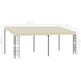  Zidna sjenica 3 x 6 m krem od tkanine | shoptok.hr