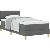 vidaXL Temno siva postelja z vzmetnico 90x200 cm iz tkanine, (22083459) Cene
